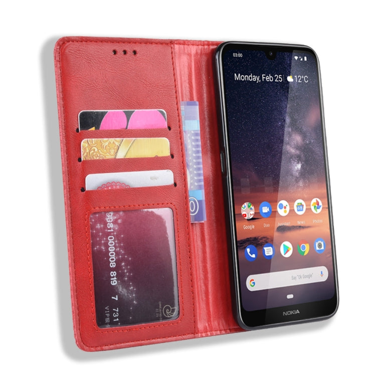 Magnetic Buckle Retro Crazy Horse Texture Horizontal Flip Leather Case for Nokia 3.2, with Holder & Card Slots & Photo Frame