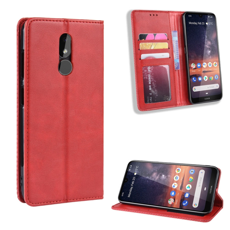 Magnetic Buckle Retro Crazy Horse Texture Horizontal Flip Leather Case for Nokia 3.2, with Holder & Card Slots & Photo Frame
