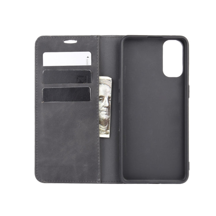 For OPPO Reno 4 Pro 5G Retro-skin Business Magnetic Suction Leather Case with Holder & Card Slots & Wallet