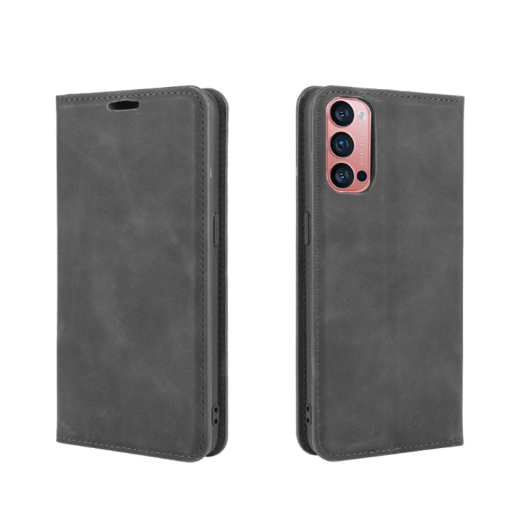 For OPPO Reno 4 Pro 5G Retro-skin Business Magnetic Suction Leather Case with Holder & Card Slots & Wallet