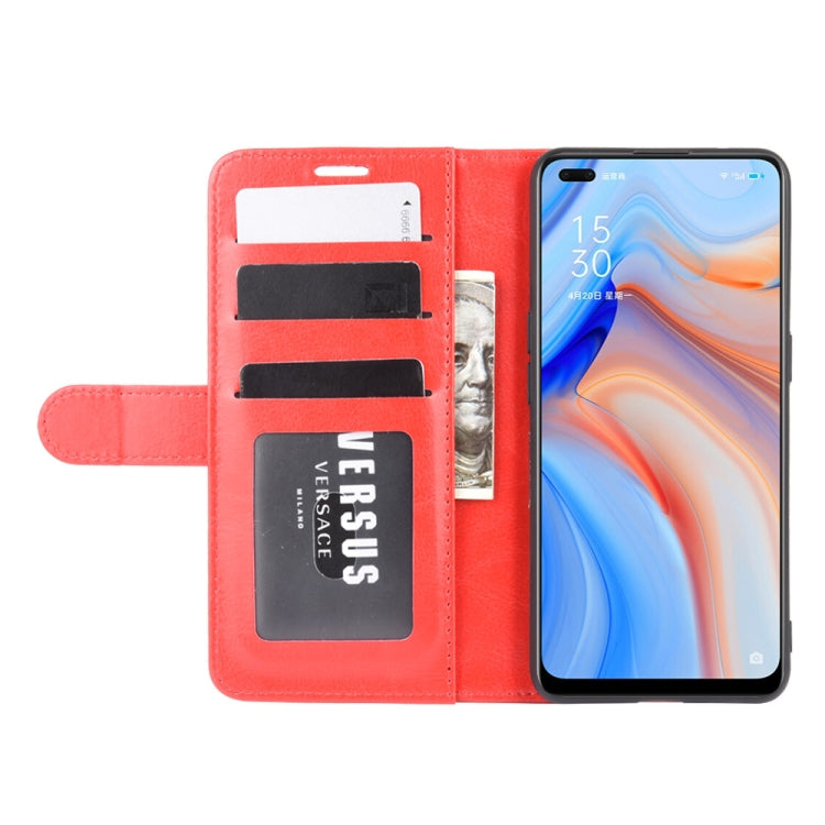 For OPPO Reno 4 5G R64 Texture Single Horizontal Flip Protective Case with Holder & Card Slots & Wallet& Photo Frame