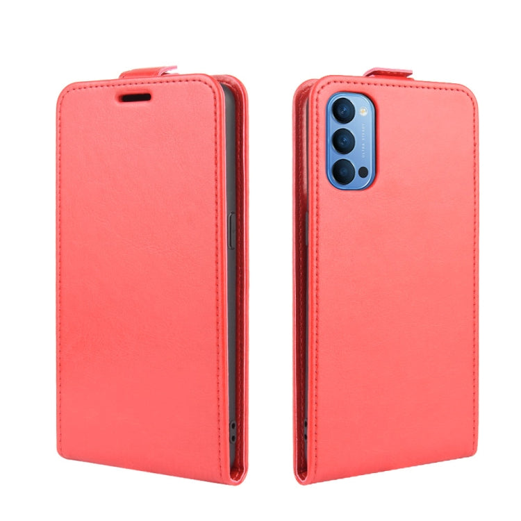 For OPPO Reno 4 5G R64 Texture Single Vertical Flip Leather Protective Case with Card Slots & Photo Frame