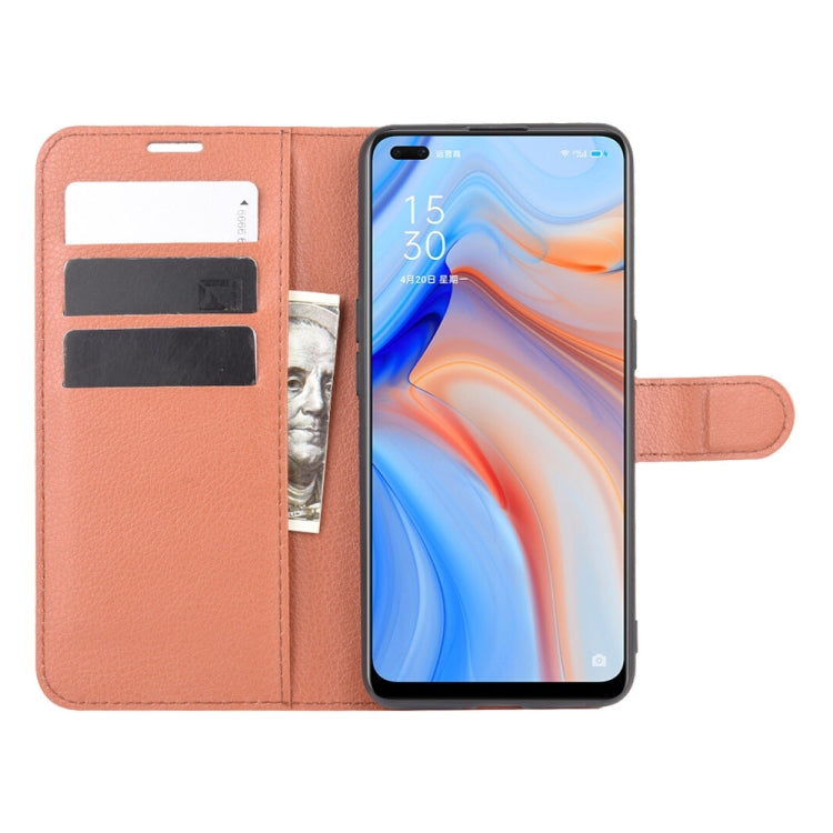 For OPPO Reno 4 5G Litchi Texture Horizontal Flip Protective Case with Holder & Card Slots & Wallet
