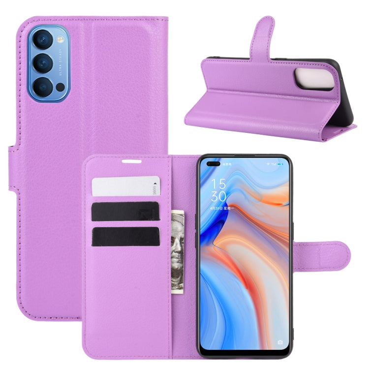 For OPPO Reno 4 5G Litchi Texture Horizontal Flip Protective Case with Holder & Card Slots & Wallet