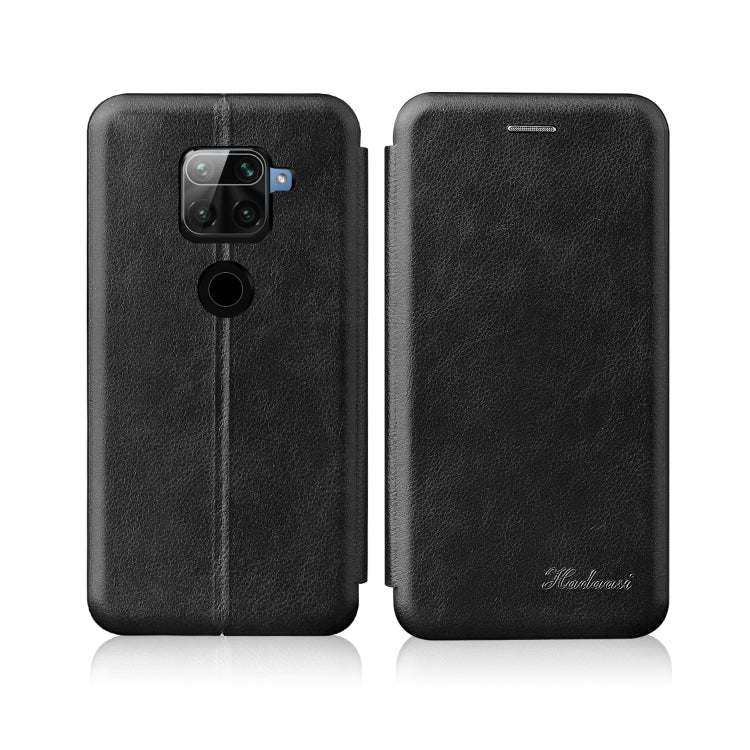 For Xiaomi Redmi Note 9 /10X 4G Integrated Electricity Pressing Retro Texture Magnetic TPU+PU Leather Case with Card Slot & Holder