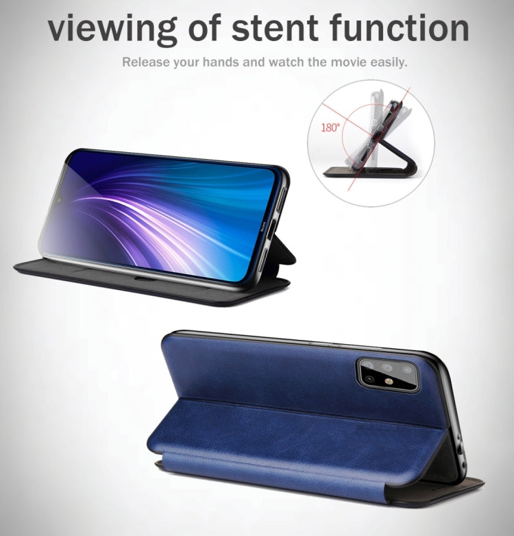 For Xiaomi Redmi Note 9 /10X 4G Integrated Electricity Pressing Retro Texture Magnetic TPU+PU Leather Case with Card Slot & Holder