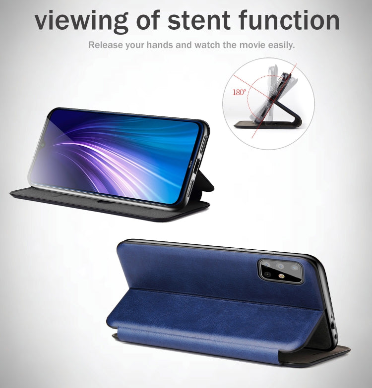 For Xiaomi Redmi Note 9 /10X 4G Integrated Electricity Pressing Retro Texture Magnetic TPU+PU Leather Case with Card Slot & Holder