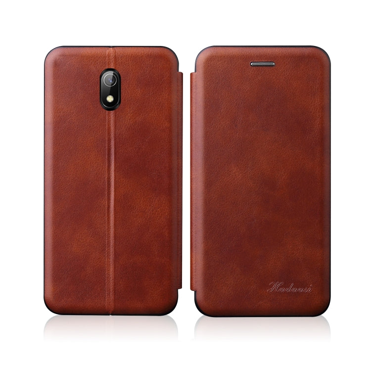 For Xiaomi Redmi 8A Integrated Electricity Pressing Retro Texture Magnetic TPU+PU Leather Case with Card Slot & Holder