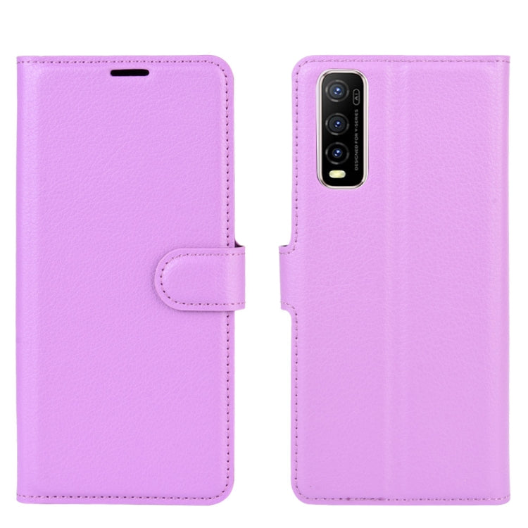 For Vivo Y70s Litchi Texture Horizontal Flip Protective Case with Holder & Card Slots & Wallet