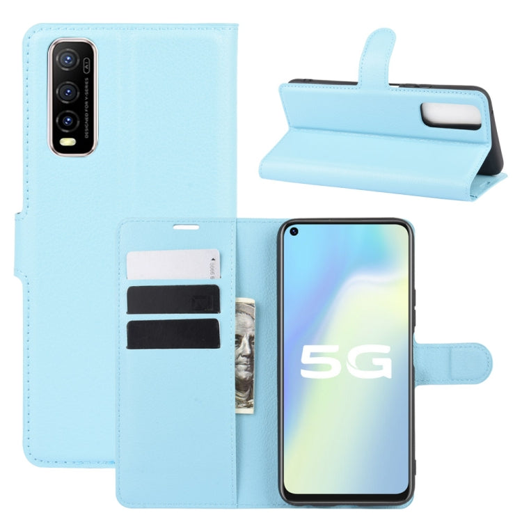 For Vivo Y70s Litchi Texture Horizontal Flip Protective Case with Holder & Card Slots & Wallet