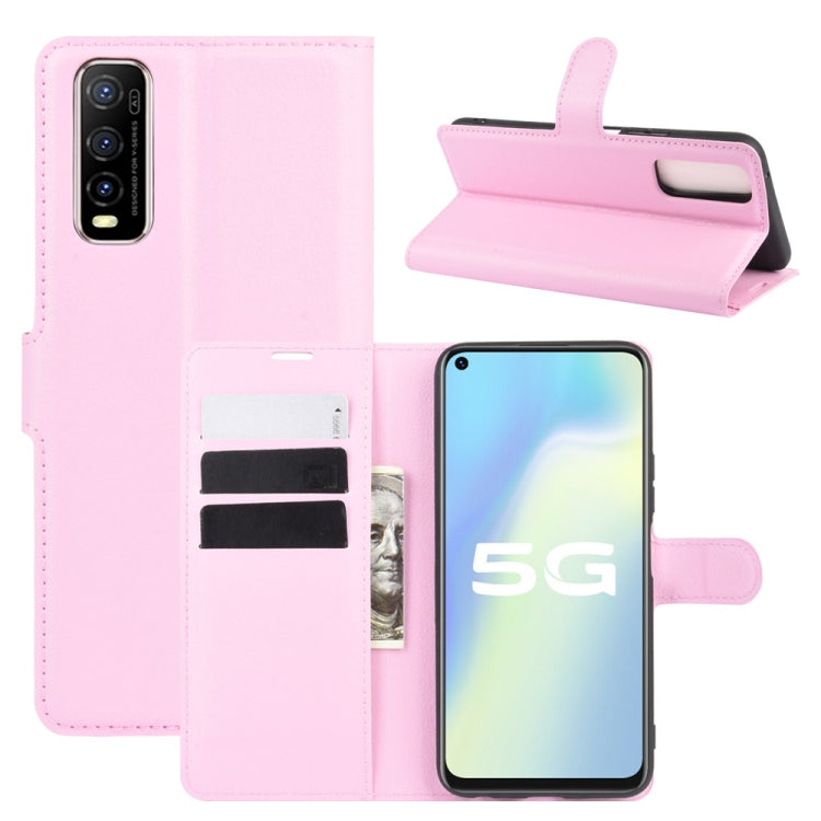 For Vivo Y70s Litchi Texture Horizontal Flip Protective Case with Holder & Card Slots & Wallet