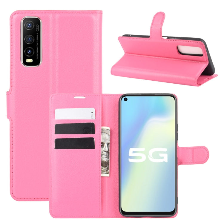 For Vivo Y70s Litchi Texture Horizontal Flip Protective Case with Holder & Card Slots & Wallet