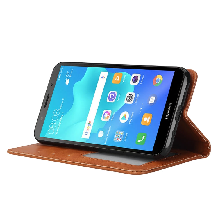 Knead Skin Texture Horizontal Flip Leather Case for Huawei Y5 2018 / Y5 Prime 2018 / Honor 7S, with Photo Frame & Holder & Card Slots & Wallet