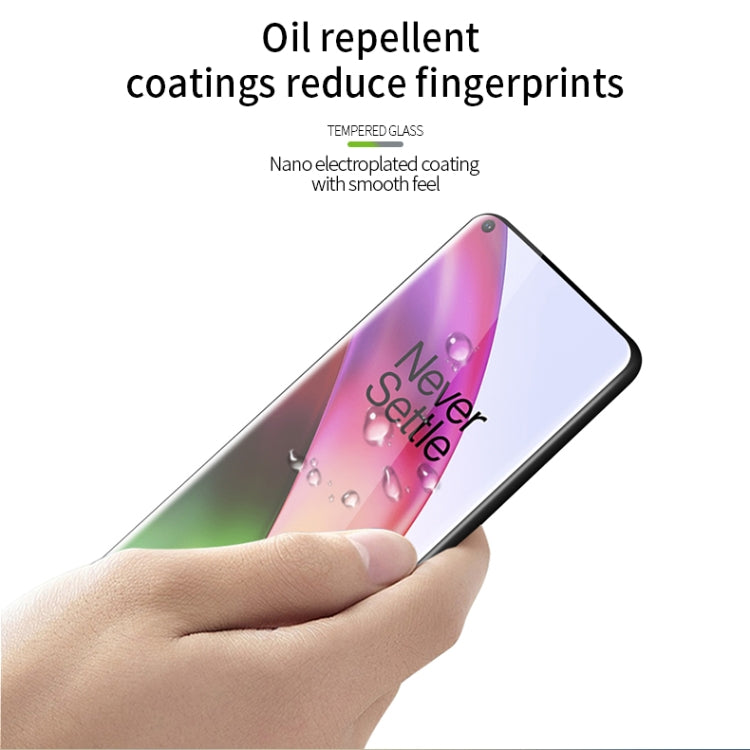 For OnePlus 8 MOFI 9H 3D Explosion Proof Thermal Bending Full Screen Covered Tempered Glass Film(Black)