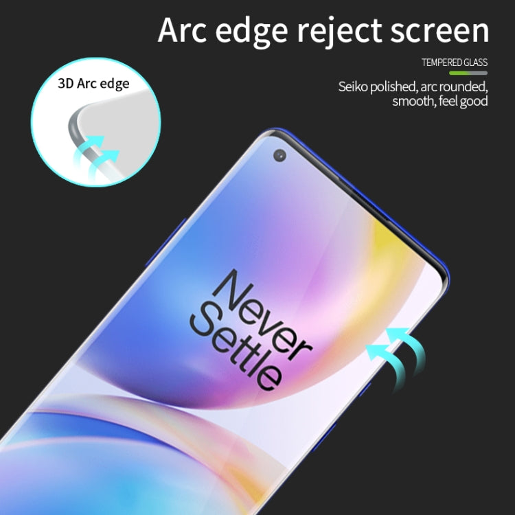 For OnePlus 8 Pro MOFI 9H 3D Explosion Proof Thermal Bending Full Screen Covered Tempered Glass Film(Black)