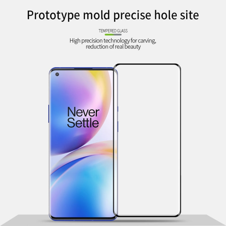 For OnePlus 8 Pro MOFI 9H 3D Explosion Proof Thermal Bending Full Screen Covered Tempered Glass Film(Black)