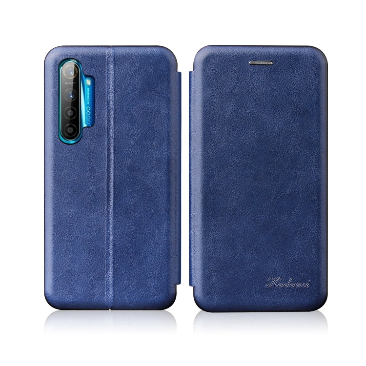 For OPPO K5 / Realme XT / Realme X2 Integrated Electricity Pressing Retro Texture Magnetic TPU+PU Leather Case with Card Slot & Holder