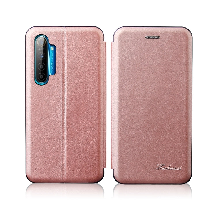 For OPPO K5 / Realme XT / Realme X2 Integrated Electricity Pressing Retro Texture Magnetic TPU+PU Leather Case with Card Slot & Holder