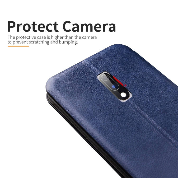 For OnePlus 6T / OnePlus 7 Integrated Electricity Pressing Retro Texture Magnetic TPU+PU Leather Case with Card Slot & Holder