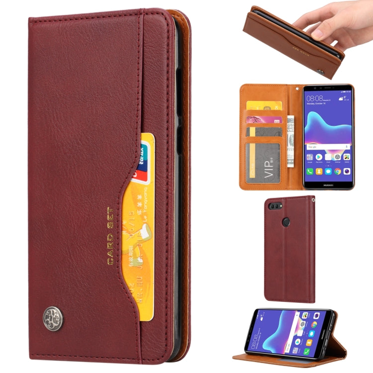 Knead Skin Texture Horizontal Flip Leather Case for Huawei Y9(2018) / Enjoy 8 Plus, with Photo Frame & Holder & Card Slots & Wallet