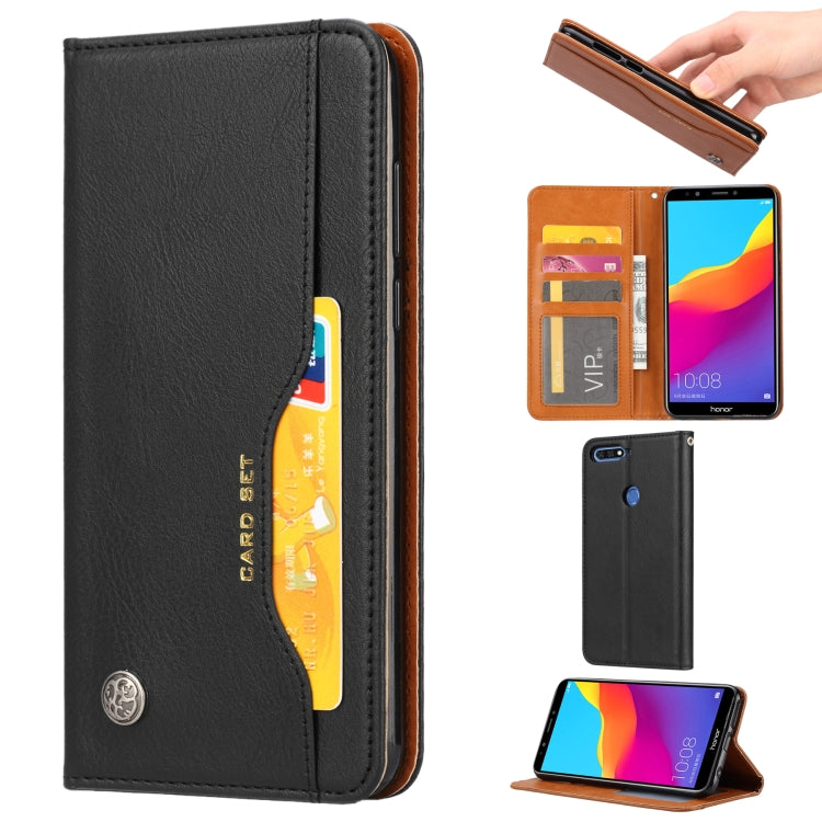 Knead Skin Texture Horizontal Flip Leather Case for Huawei Y7 Prime (2018) / Honor 7C / Enjoy 8, with Photo Frame & Holder & Card Slots & Wallet