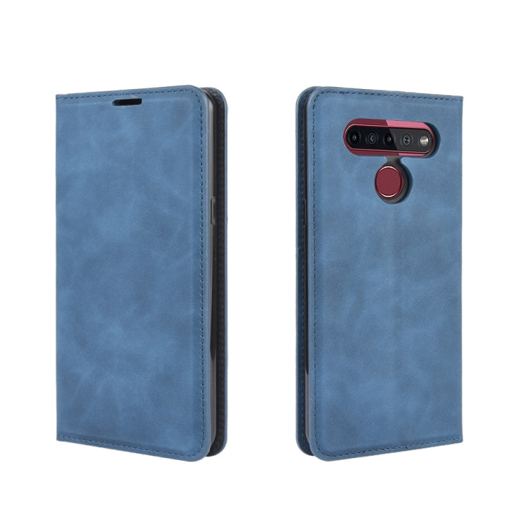 For LG K41S / K51S Retro-skin Business Magnetic Suction Leather Case with Holder & Card Slots & Wallet