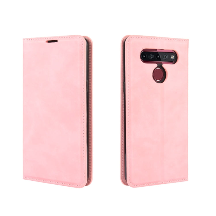 For LG K41S / K51S Retro-skin Business Magnetic Suction Leather Case with Holder & Card Slots & Wallet