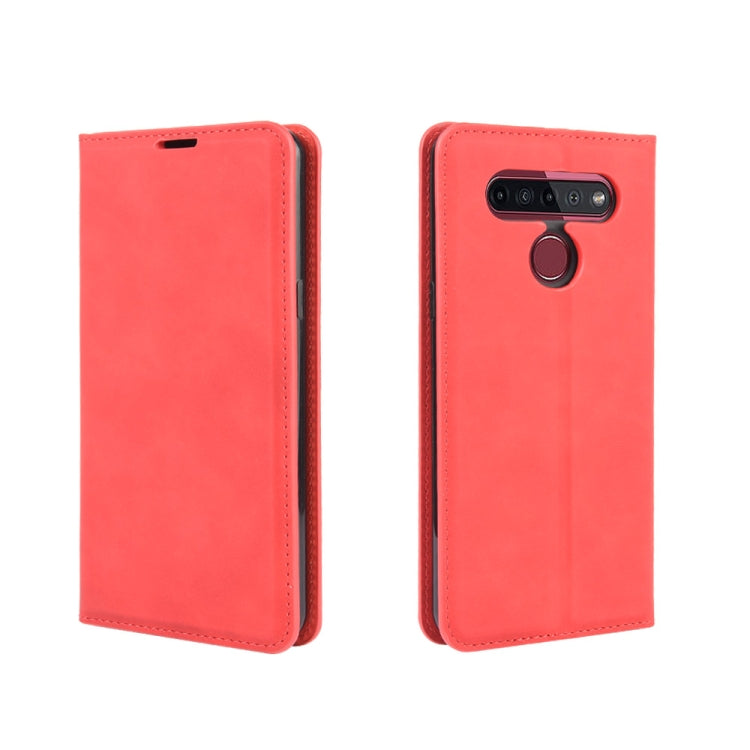 For LG K41S / K51S Retro-skin Business Magnetic Suction Leather Case with Holder & Card Slots & Wallet