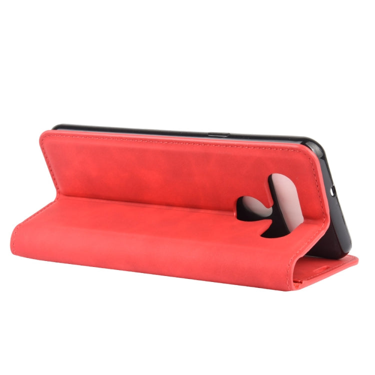 For LG K41S / K51S Retro-skin Business Magnetic Suction Leather Case with Holder & Card Slots & Wallet