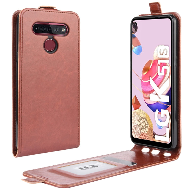 For LG K41S / K51S R64 Texture Single Vertical Flip Leather Protective Case with Card Slots & Photo Frame