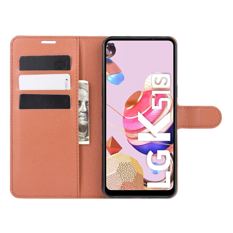 For LG K41S / K51S Litchi Texture Horizontal Flip Protective Case with Holder & Card Slots & Wallet