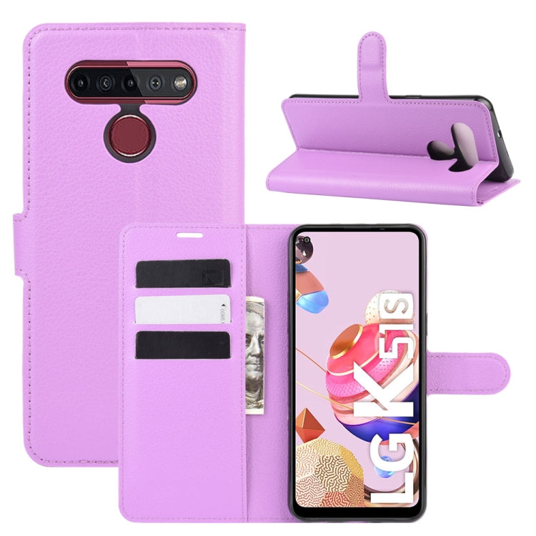 For LG K41S / K51S Litchi Texture Horizontal Flip Protective Case with Holder & Card Slots & Wallet