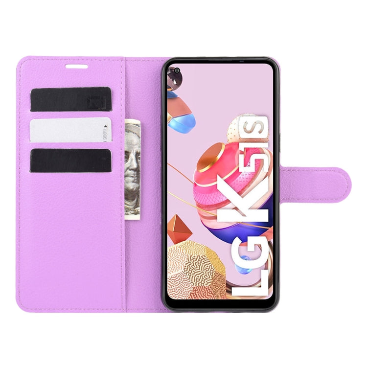 For LG K41S / K51S Litchi Texture Horizontal Flip Protective Case with Holder & Card Slots & Wallet
