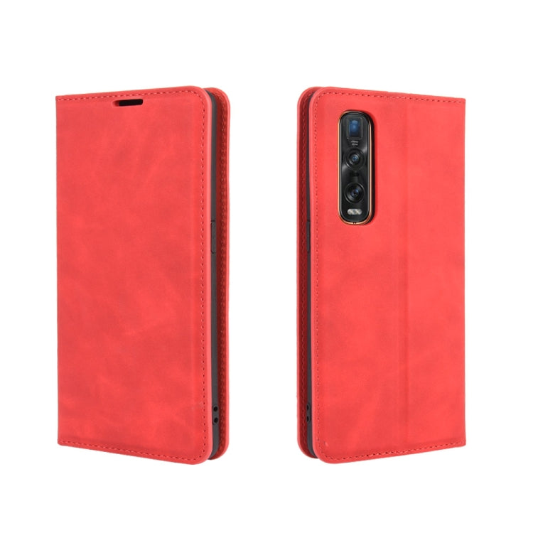 For OPPO Find X2 Pro Retro-skin Business Magnetic Suction Leather Case with Holder & Card Slots & Wallet