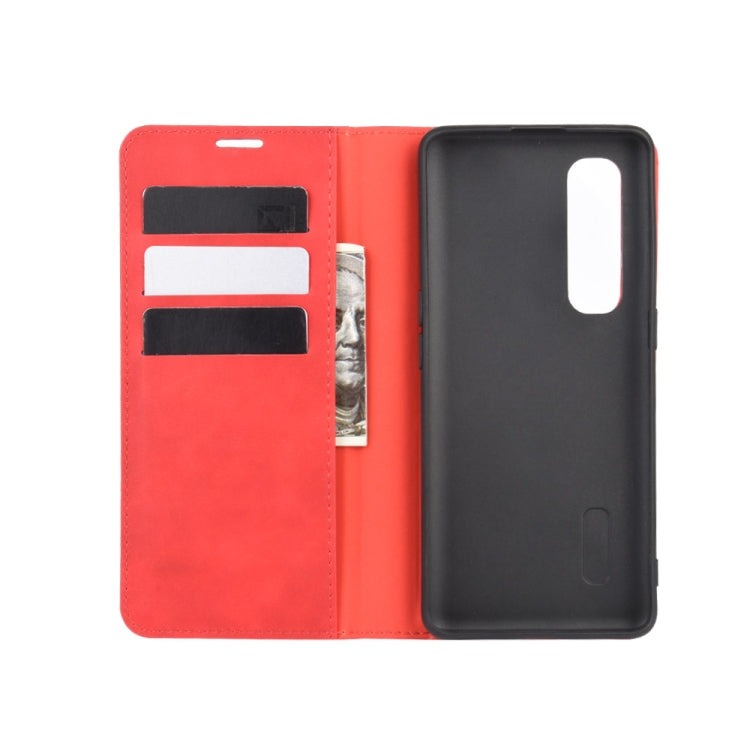 For OPPO Find X2 Pro Retro-skin Business Magnetic Suction Leather Case with Holder & Card Slots & Wallet