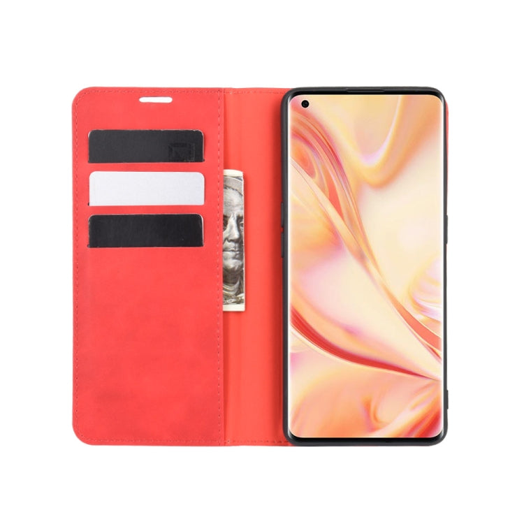 For OPPO Find X2 Pro Retro-skin Business Magnetic Suction Leather Case with Holder & Card Slots & Wallet