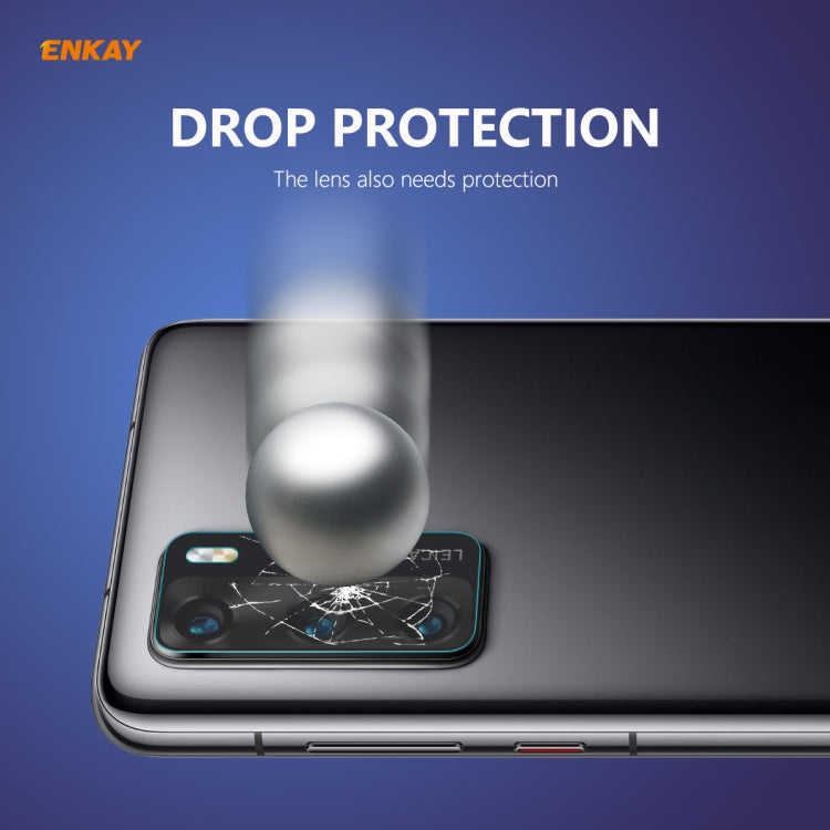 For Huawei P40 Hat-Prince ENKAY 0.2mm 9H 2.15D Round Edge Rear Camera Lens Tempered Glass Film