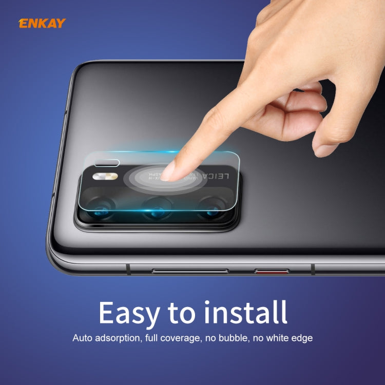 For Huawei P40 Hat-Prince ENKAY 0.2mm 9H 2.15D Round Edge Rear Camera Lens Tempered Glass Film