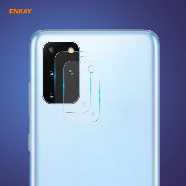 For Samsung Galaxy S20+ 2 PCS Hat-Prince ENKAY 0.2mm 9H 2.15D Round Edge Rear Camera Lens Tempered Glass Film