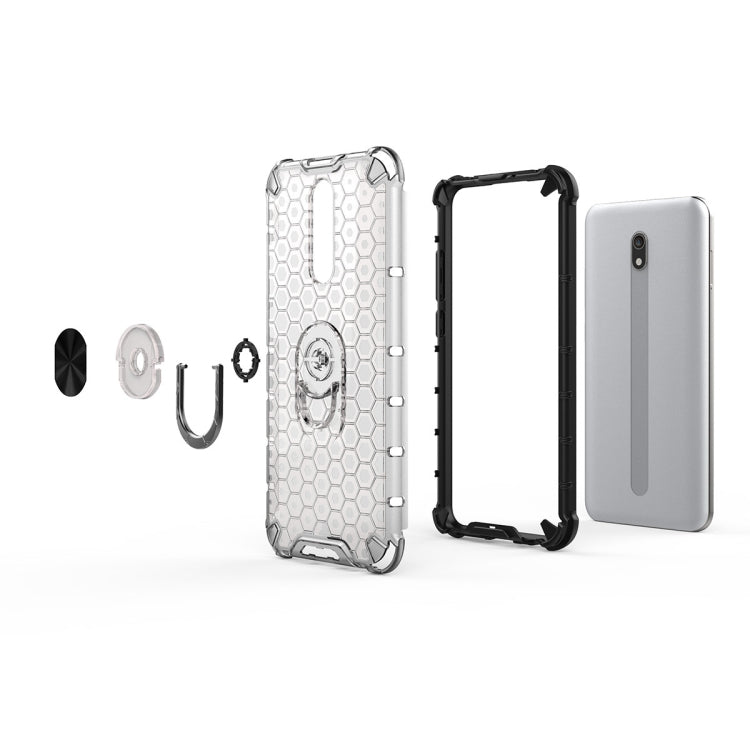 For Xiaomi Redmi 8 Shockproof Honeycomb PC + TPU Ring Holder Protection Case