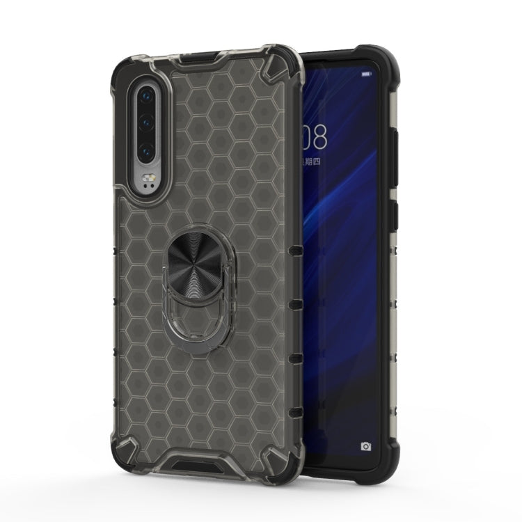 For Xiaomi Mi CC9 Shockproof Honeycomb PC + TPU Ring Holder Protection Case