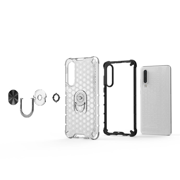 For Xiaomi Mi CC9 Shockproof Honeycomb PC + TPU Ring Holder Protection Case