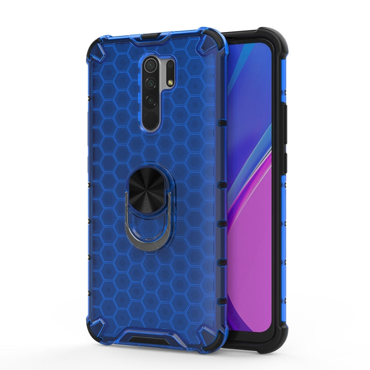 For Xiaomi Redmi Note 8 Pro Shockproof Honeycomb PC + TPU Ring Holder Protection Case