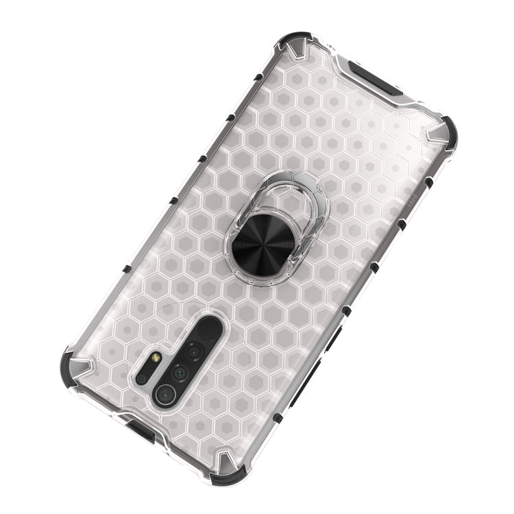 For Xiaomi Redmi Note 8 Pro Shockproof Honeycomb PC + TPU Ring Holder Protection Case