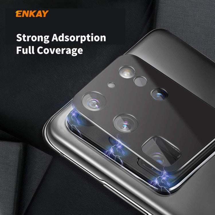 For Samsung Galaxy S20 Hat-Prince ENKAY Rear Camera Lens Film Aluminium Alloy+PMMA Full Coverage Protector(Black)
