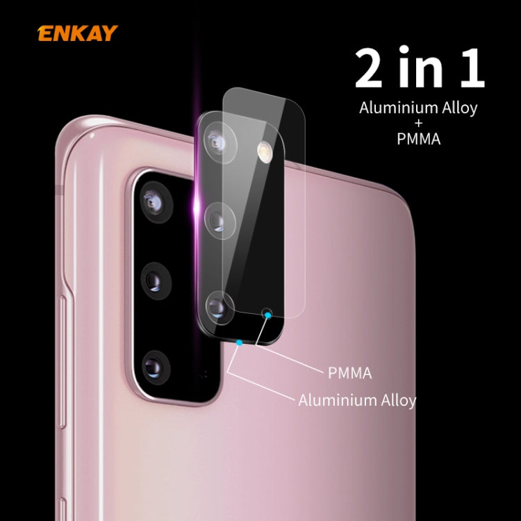 For Samsung Galaxy S20 Hat-Prince ENKAY Rear Camera Lens Film Aluminium Alloy+PMMA Full Coverage Protector(Black)