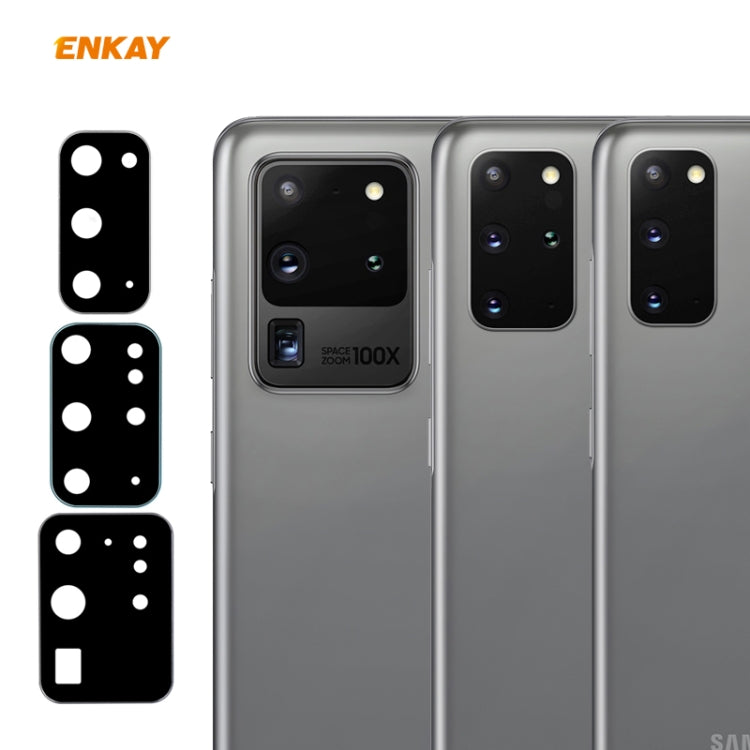For Samsung Galaxy S20 Hat-Prince ENKAY Rear Camera Lens Film Aluminium Alloy+PMMA Full Coverage Protector(Black)