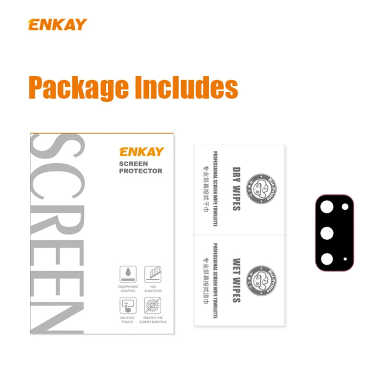 For Samsung Galaxy S20 Hat-Prince ENKAY Rear Camera Lens Film Aluminium Alloy+PMMA Full Coverage Protector(Black)