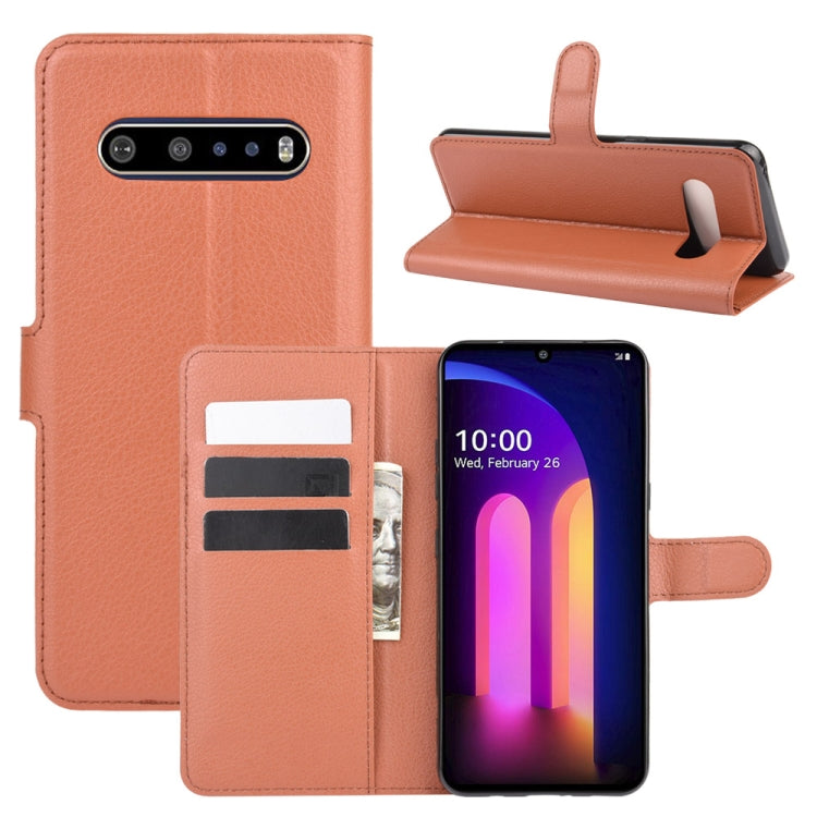 For LG V60 ThinQ 5G Litchi Texture Horizontal Flip Protective Case with Holder & Card Slots & Wallet
