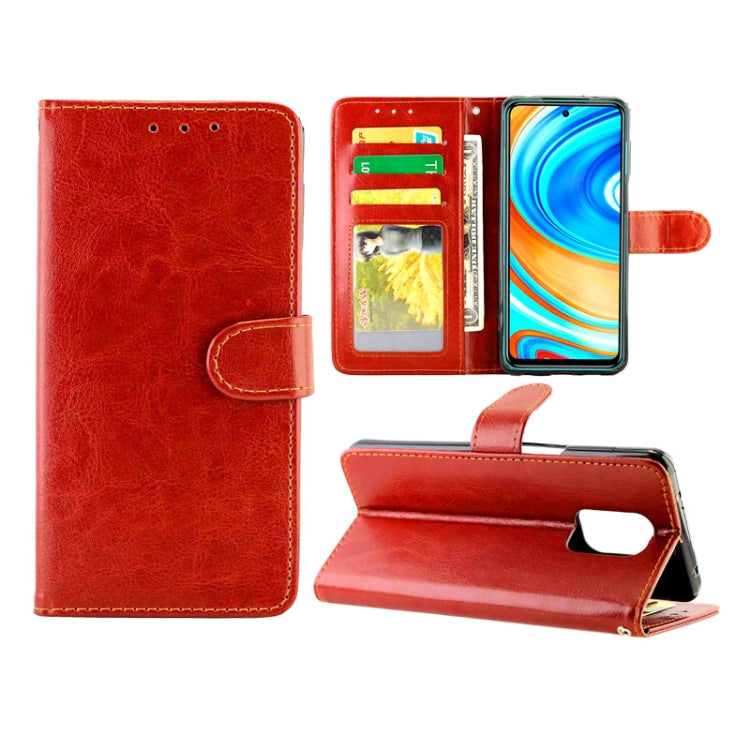 For Xiaomi Redmi Note 9 Pro/Note 9S Crazy Horse Texture Leather Horizontal Flip Protective Case with Holder & Card Slots & Wallet & Photo Frame